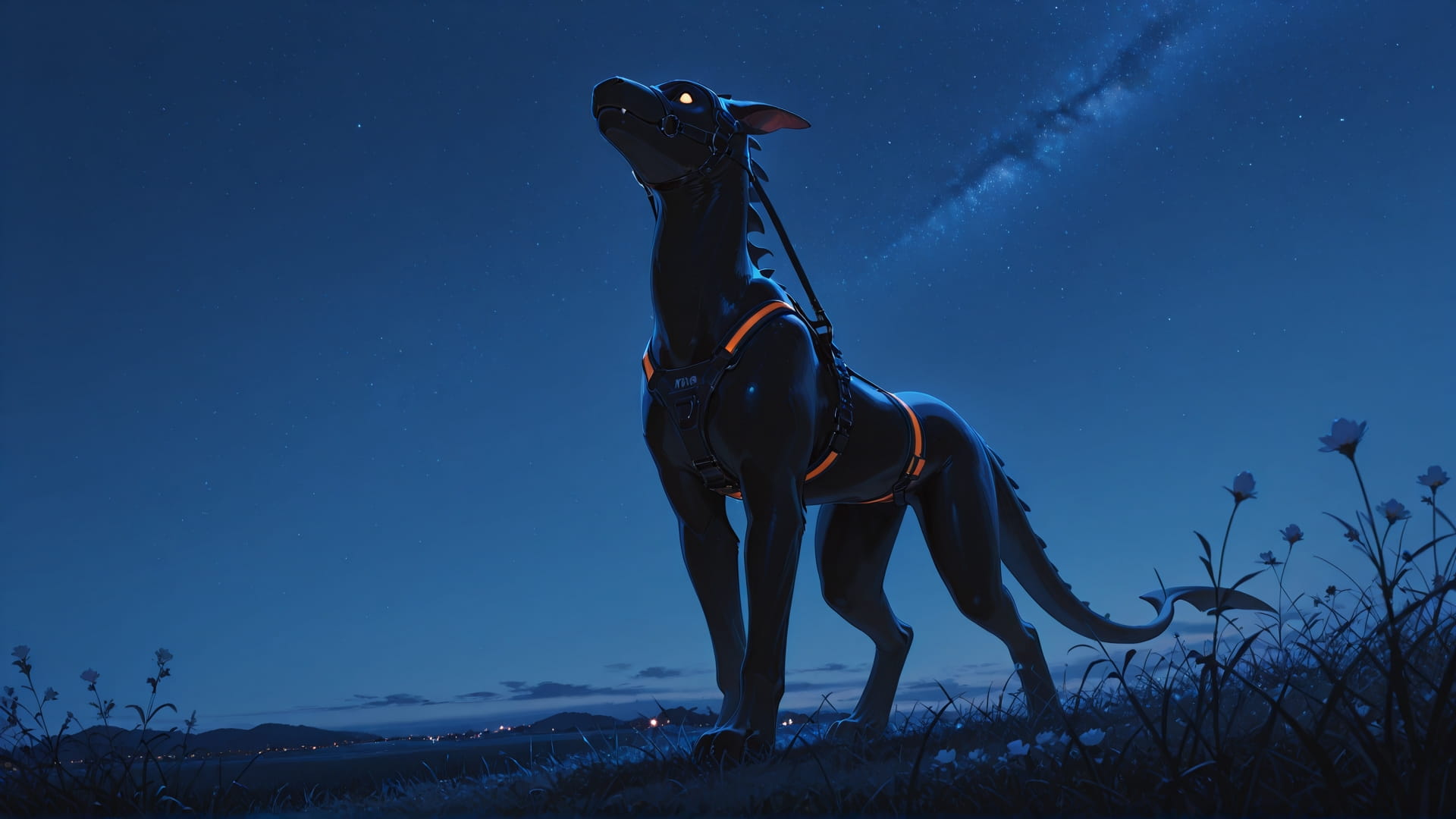 Blue Night Sky Agentic smartphone wallpaper free download, vertical 16:9 format, Blue, Night, Sky, Spring 001