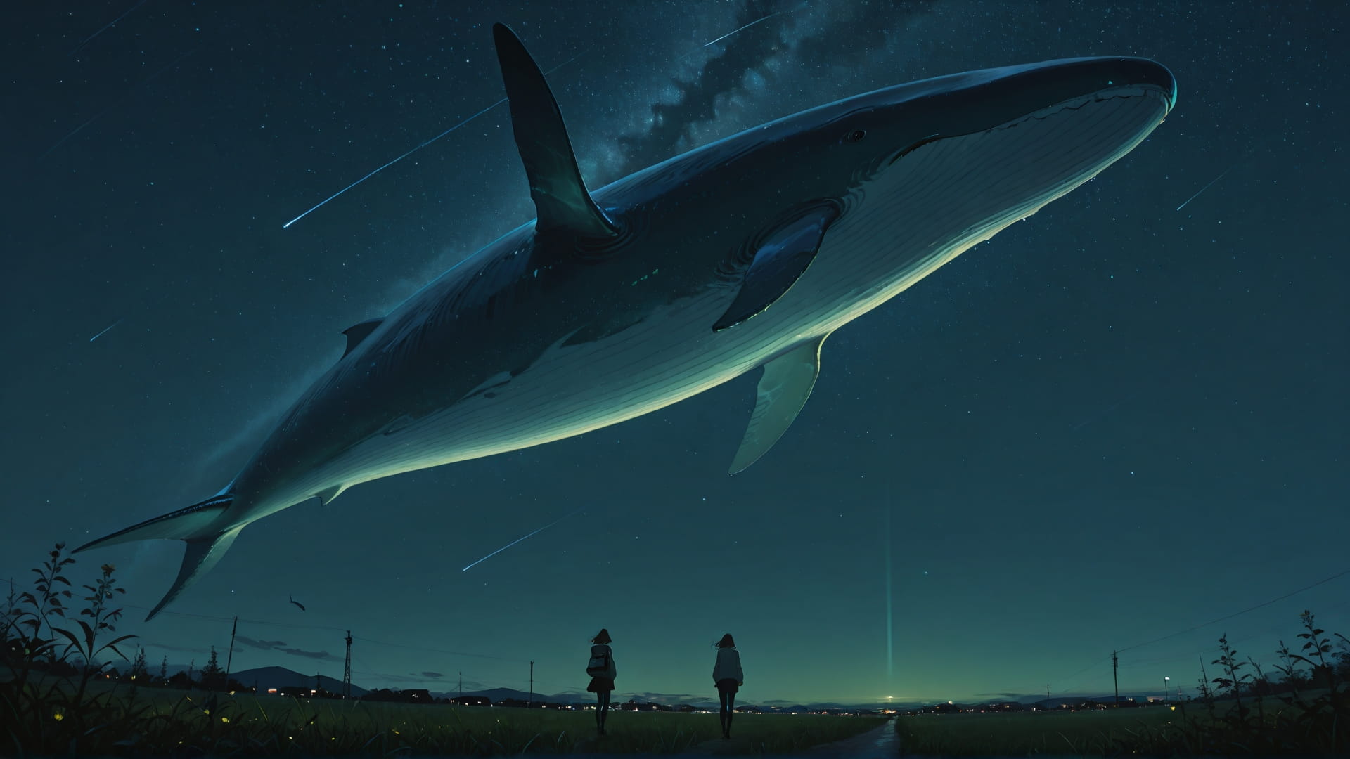 Green Night Sky Agentic smartphone wallpaper free download, vertical 16:9 format, Green, Night, Sky, Spring