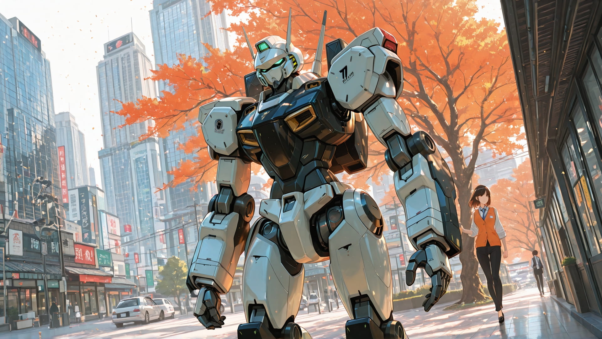 Orange Afternoon City Agentic smartphone wallpaper free download, vertical 16:9 format, Orange, Afternoon, City, Spring