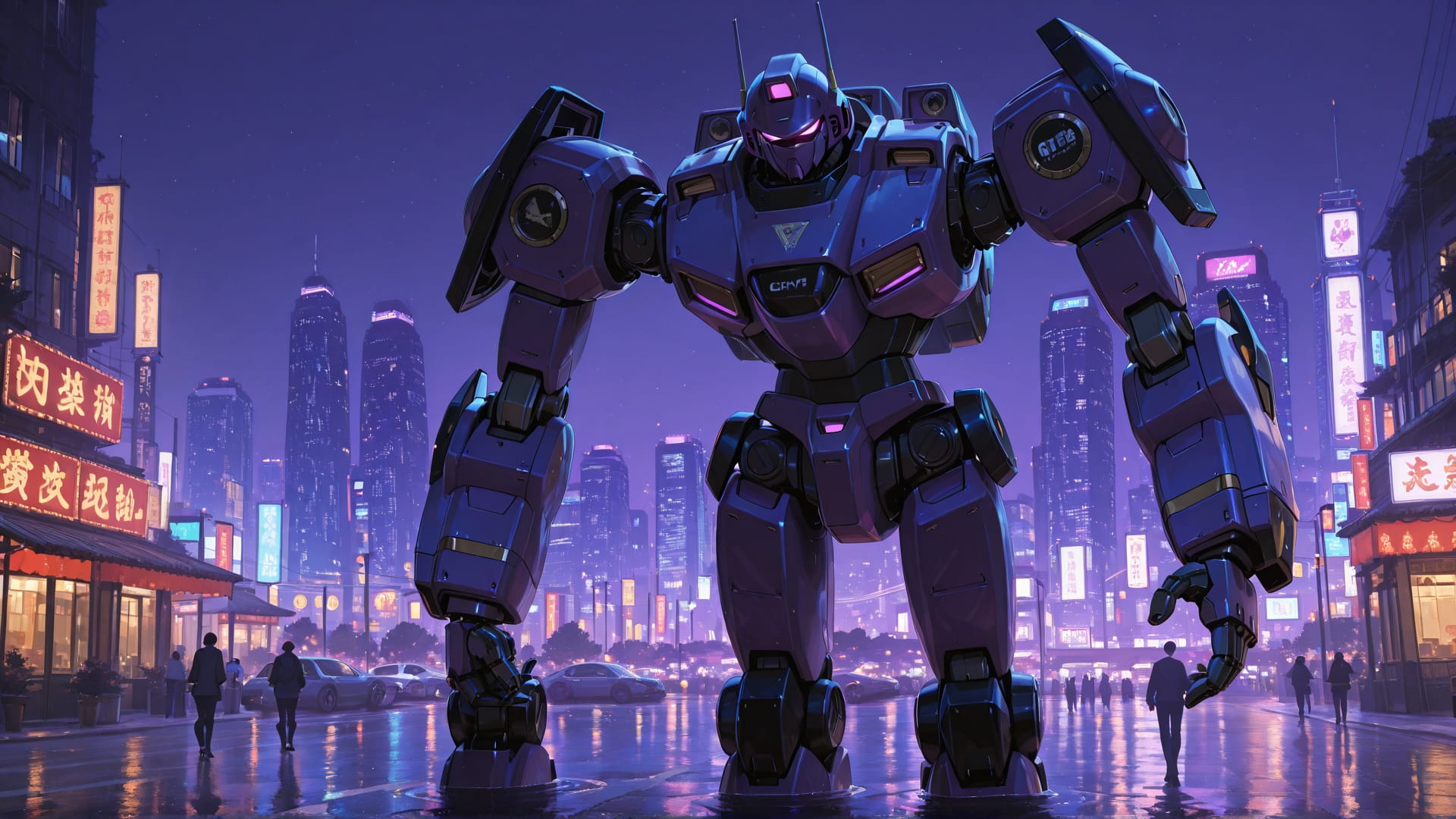 Purple Night City Agentic smartphone wallpaper free download, vertical 16:9 format, Purple, Night, City, Spring