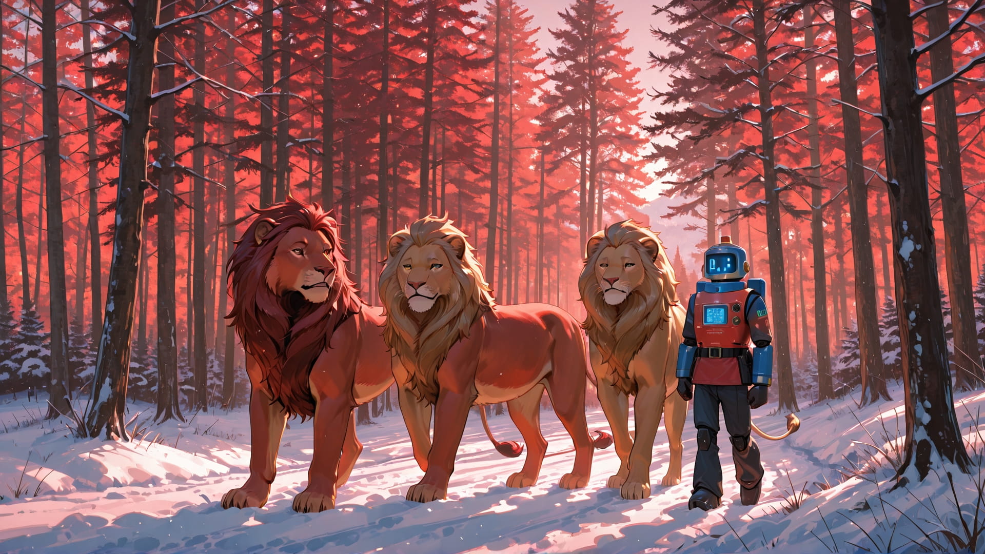 Red Afternoon Nature Agentic smartphone wallpaper free download, vertical 16:9 format, Red, Afternoon, Nature, Winter