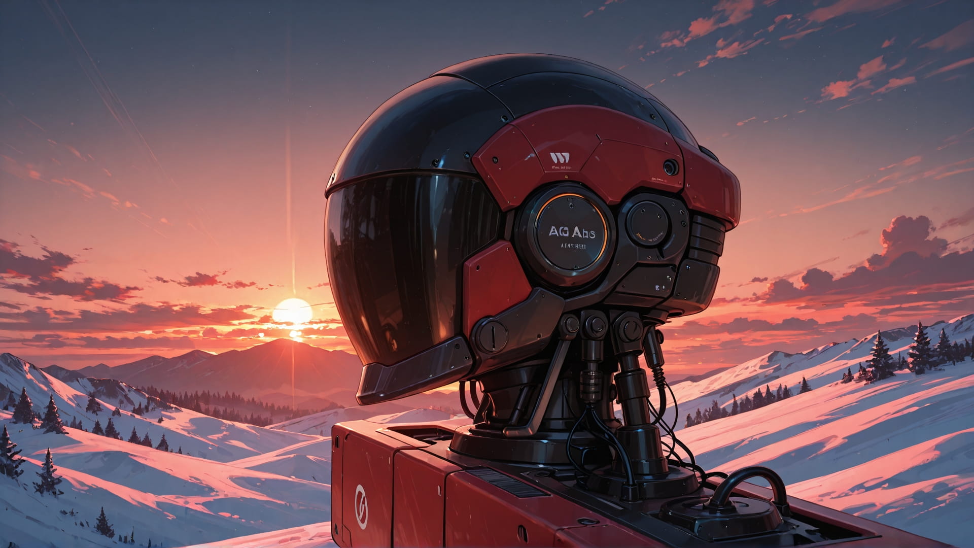 Red Sunset Sky Agentic smartphone wallpaper free download, vertical 16:9 format, Red, Sunset, Sky, Winter