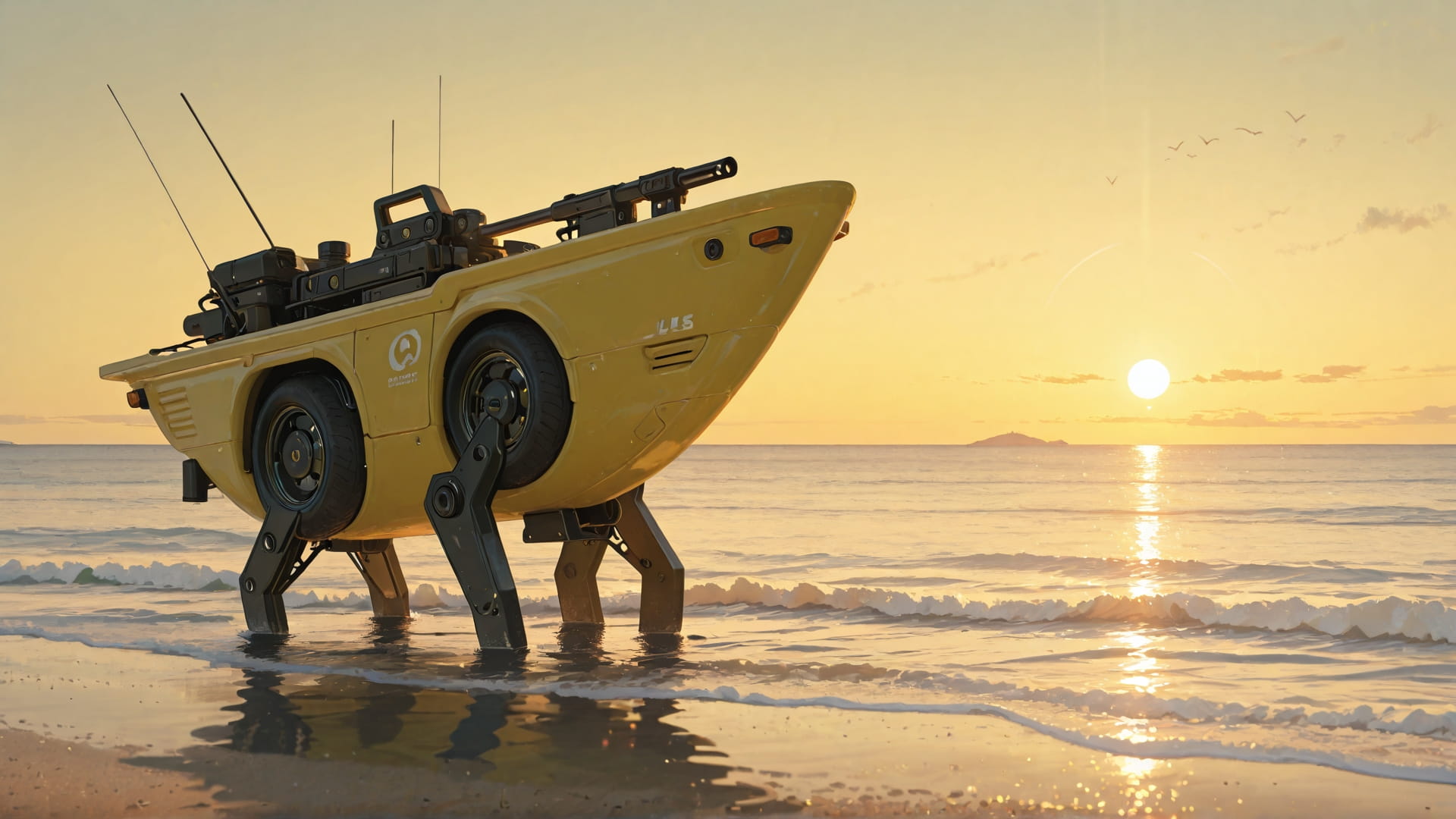 Yellow Afternoon Sea Agentic smartphone wallpaper free download, vertical 16:9 format, Yellow, Afternoon, Sea, Spring 001