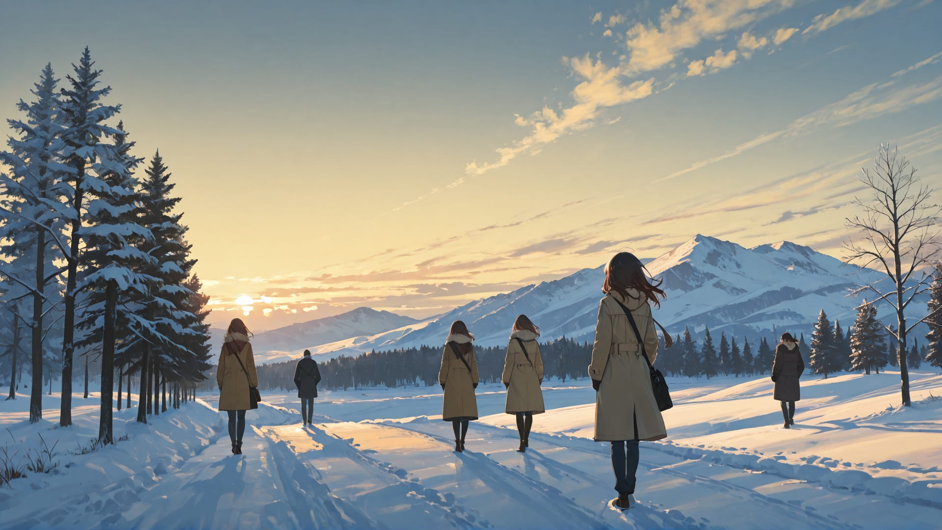 Yellow Afternoon Sky Agentic smartphone wallpaper free download, vertical 16:9 format, Yellow, Afternoon, Sky, Winter 001