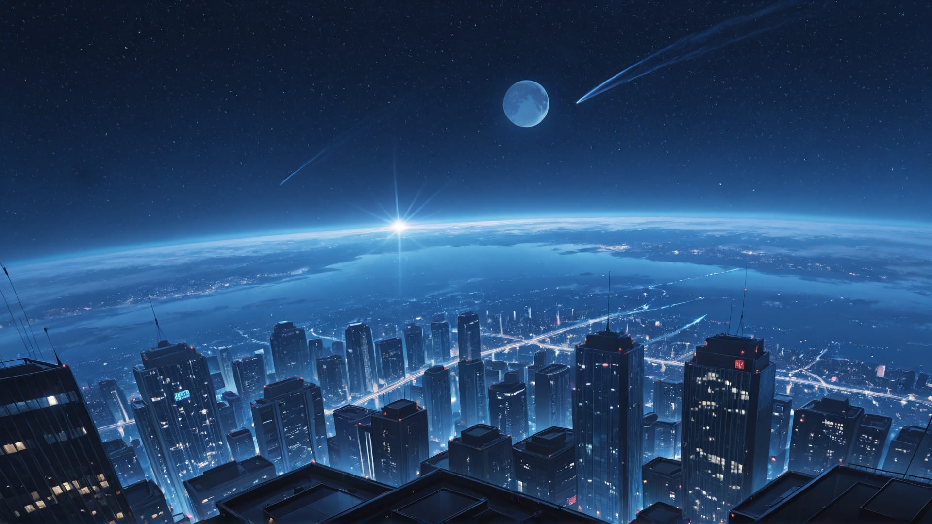 Blue Afternoon City Artemis smartphone wallpaper free download, vertical 16:9 format, Blue, Afternoon, City, Winter 001