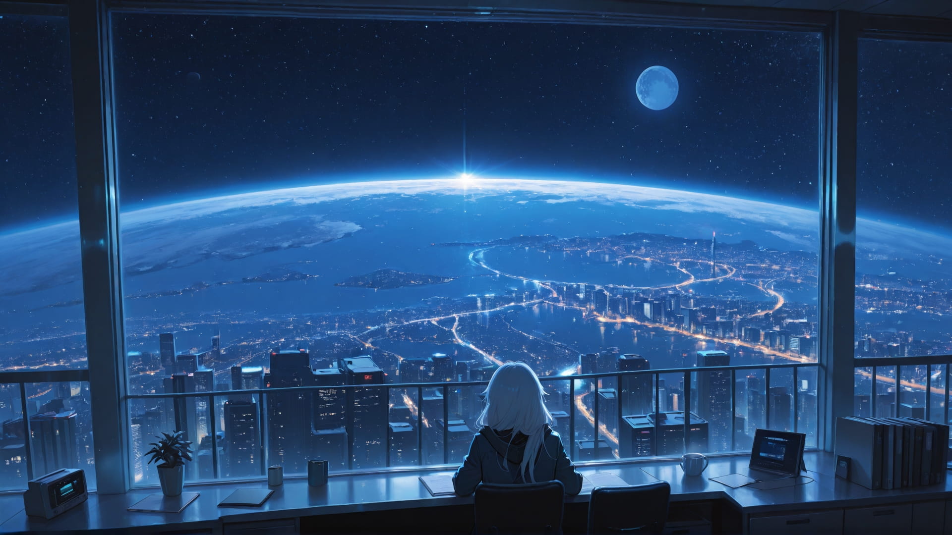 Blue Afternoon City Artemis smartphone wallpaper free download, vertical 16:9 format, Blue, Afternoon, City, Winter 002