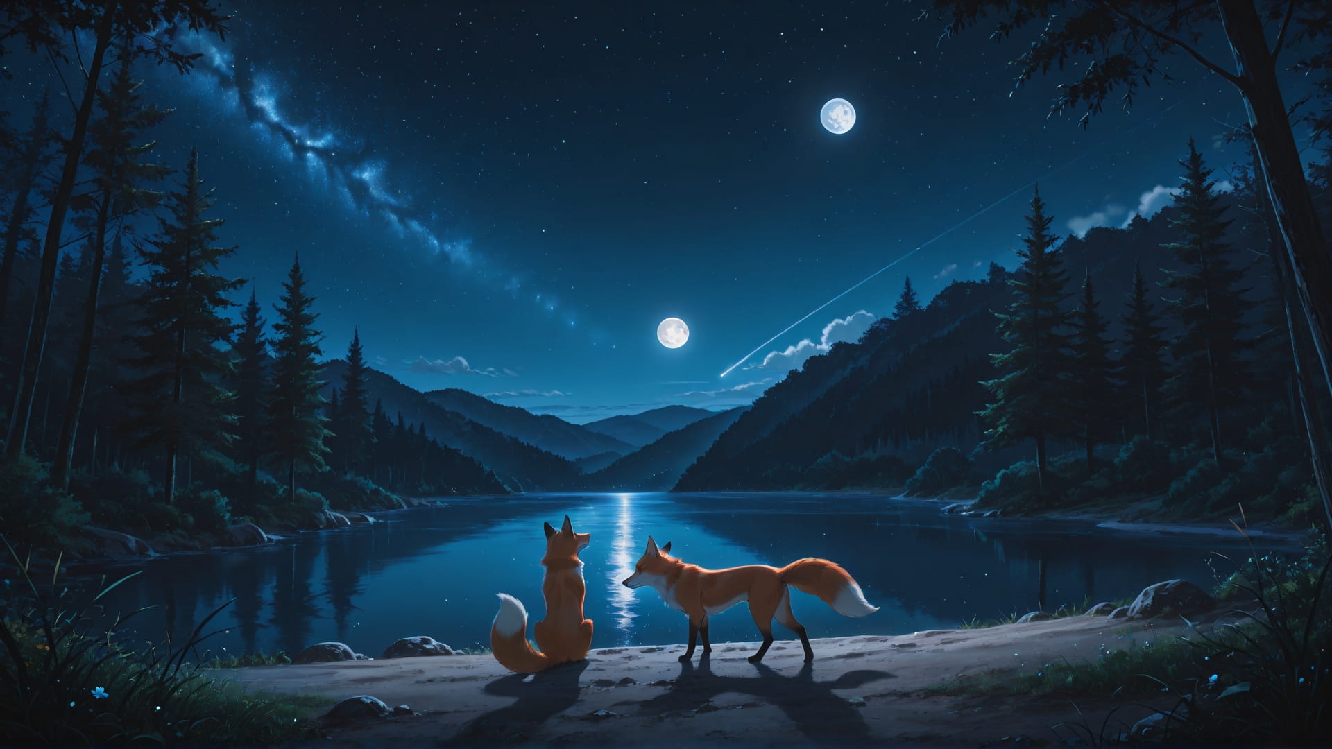 Blue Night Nature Artemis smartphone wallpaper free download, vertical 16:9 format, Blue, Night, Nature, Summer