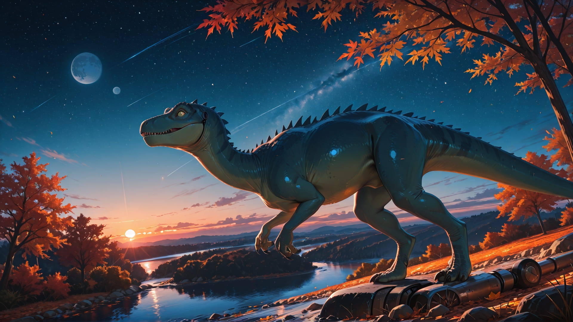 Blue Sunset Sea Artemis smartphone wallpaper free download, vertical 16:9 format, Blue, Sunset, Sea, Autumn