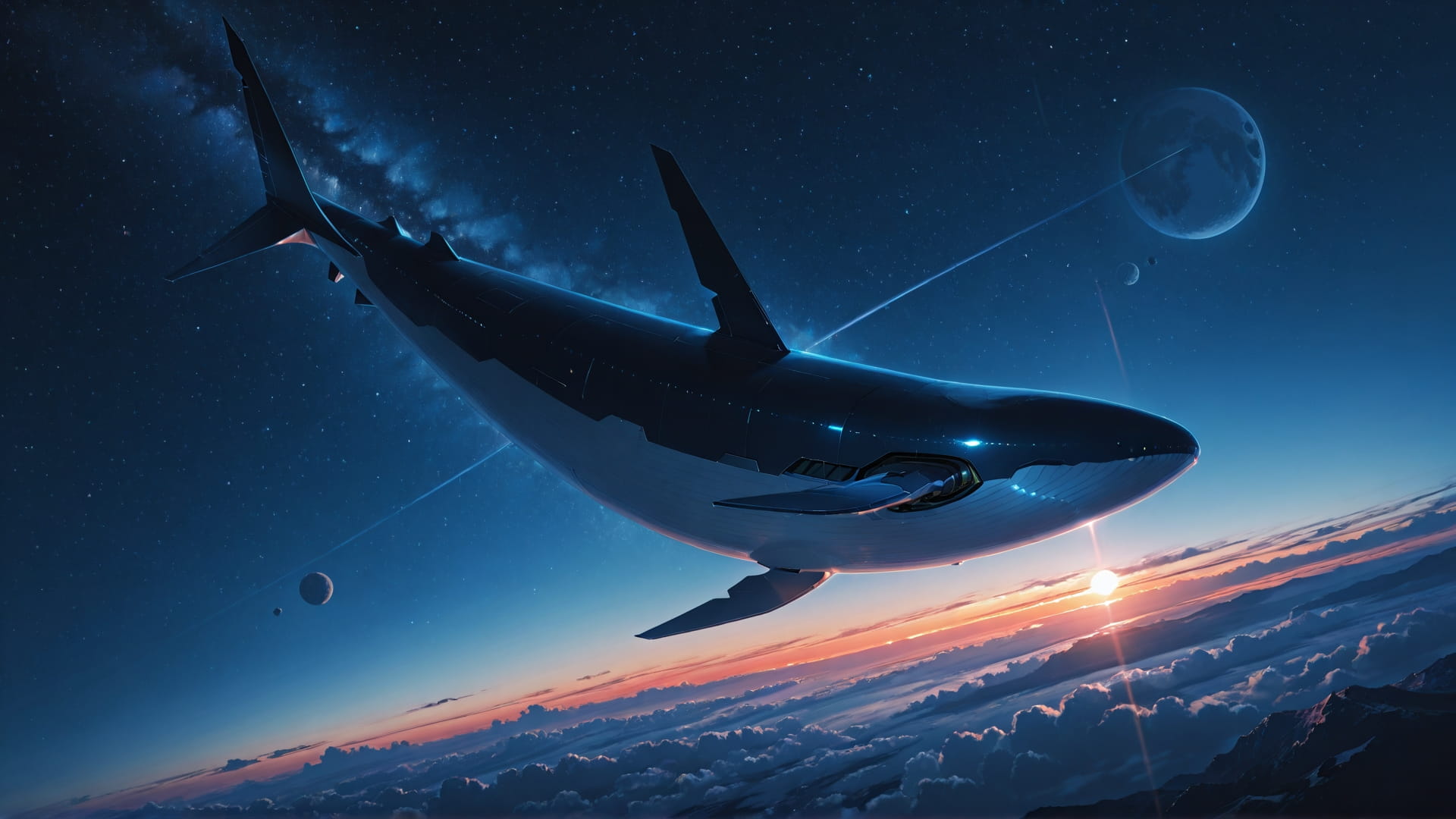 Blue Sunset Sky Artemis smartphone wallpaper free download, vertical 16:9 format, Blue, Sunset, Sky, Spring