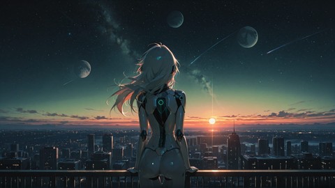 Green Sunset City Artemis smartphone wallpaper free download, vertical 9:16 format, Green, Sunset, City, Winter