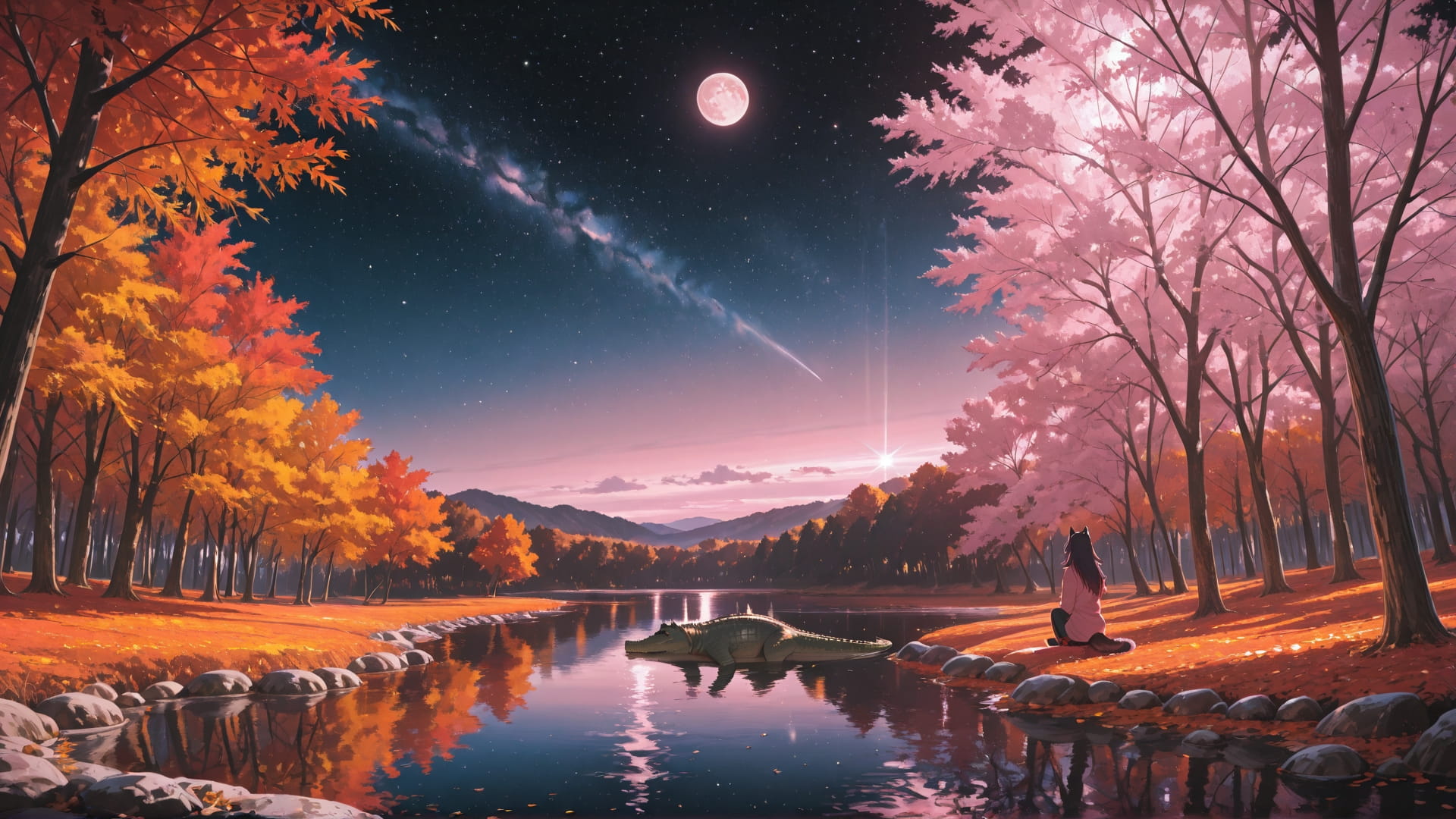 Pink Afternoon Sea Artemis smartphone wallpaper free download, vertical 16:9 format, Pink, Afternoon, Sea, Autumn