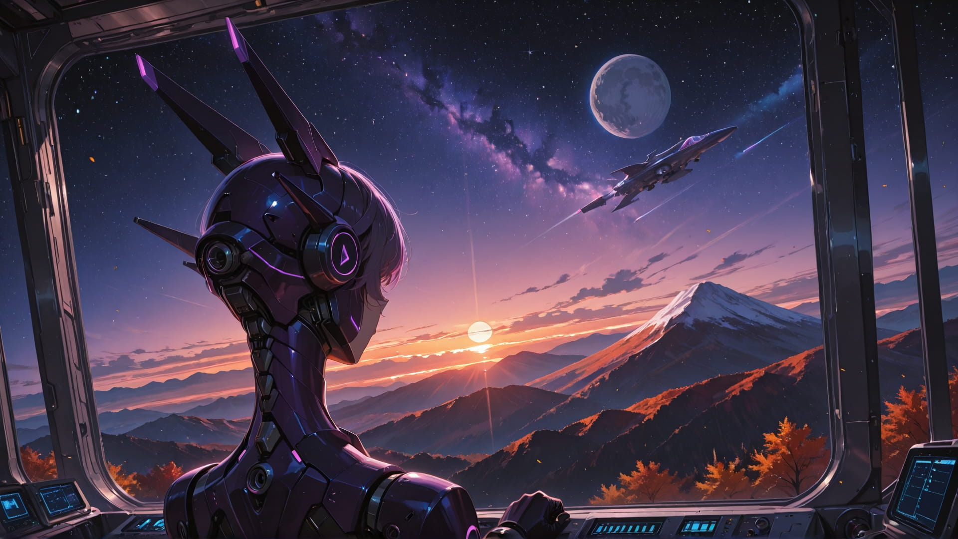 Purple Sunset Mountain Artemis smartphone wallpaper free download, vertical 16:9 format, Purple, Sunset, Mountain, Autumn