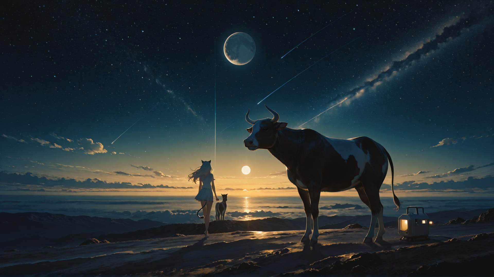 Yellow Night Sky Artemis smartphone wallpaper free download, vertical 16:9 format, Yellow, Night, Sky, Summer