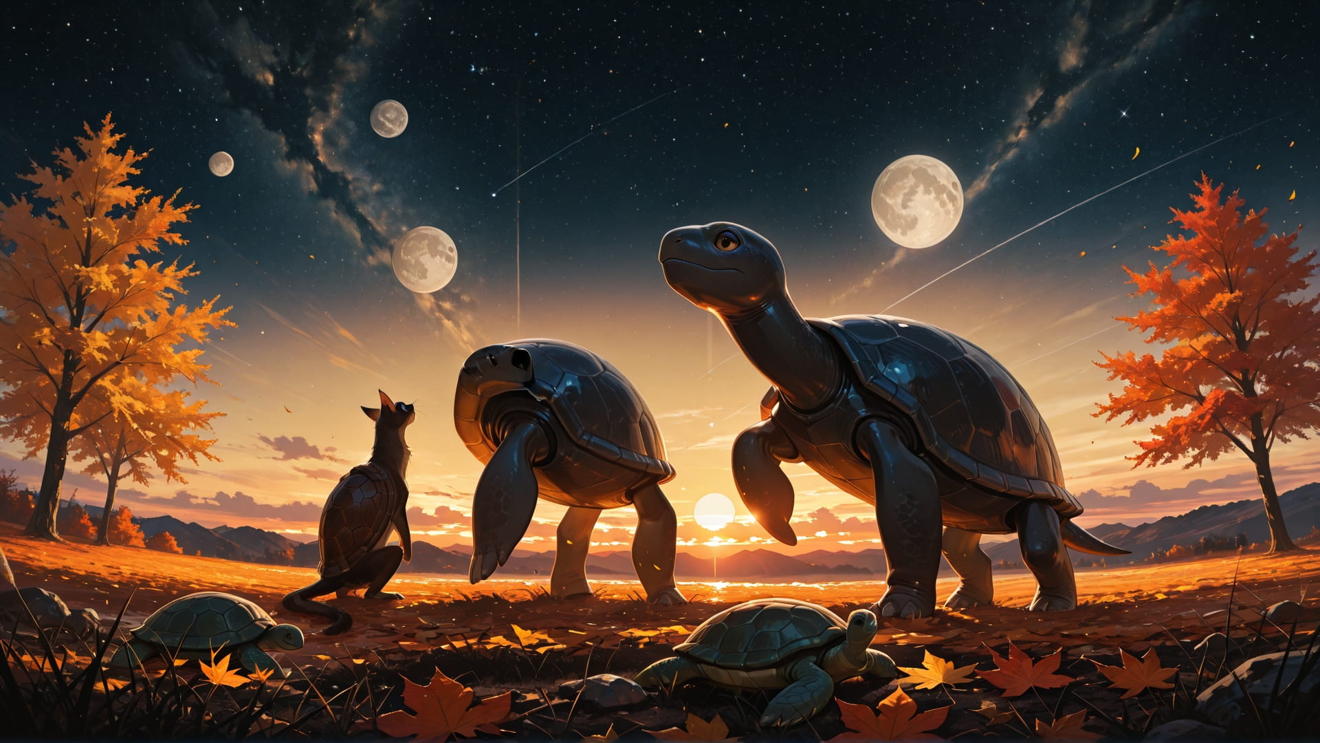 Yellow Sunset Sky Artemis smartphone wallpaper free download, vertical 16:9 format, Yellow, Sunset, Sky, Autumn