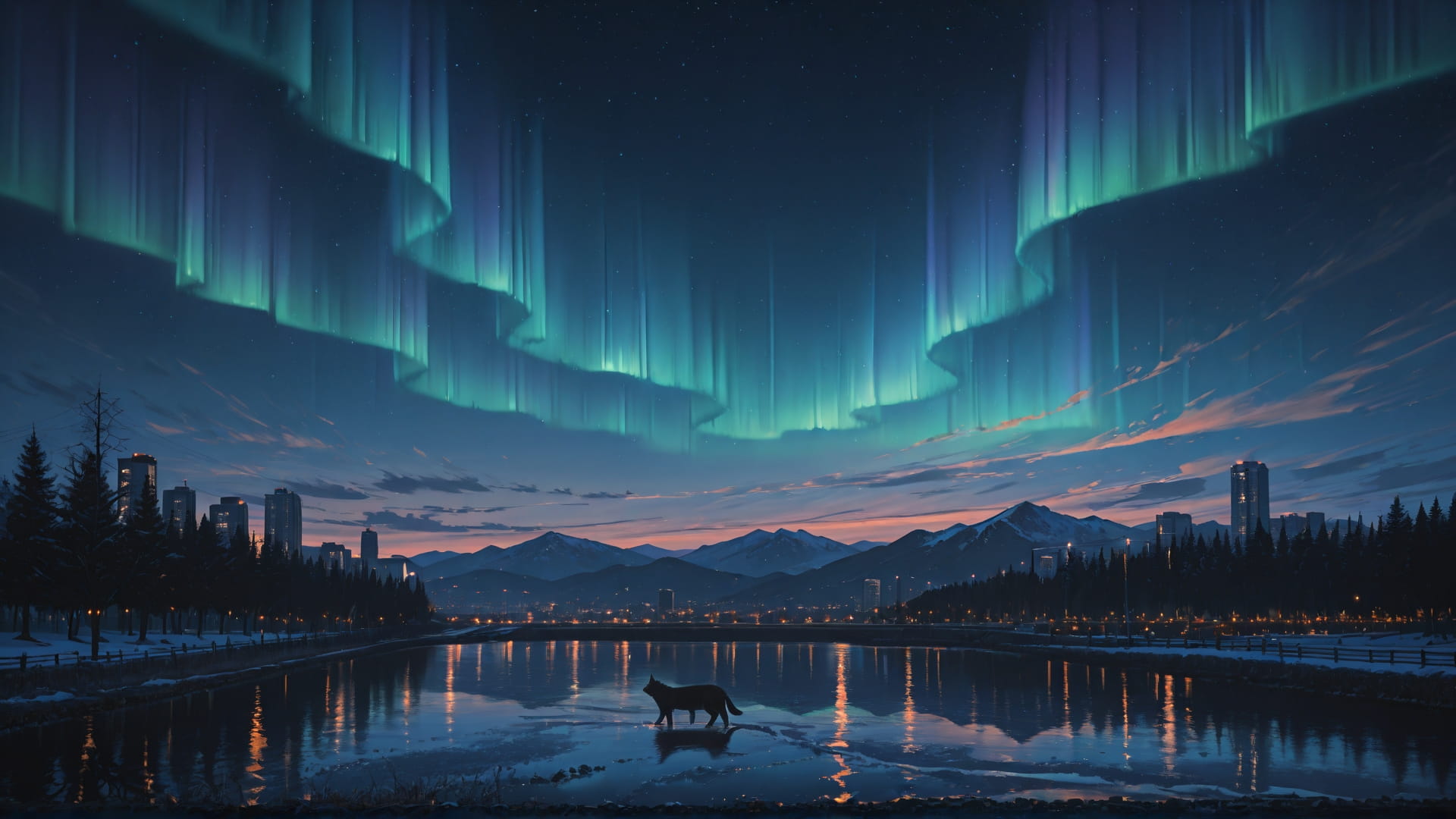 Orange Afternoon Sky Aurora smartphone wallpaper free download, vertical 16:9 format, Orange, Afternoon, Sky, Winter