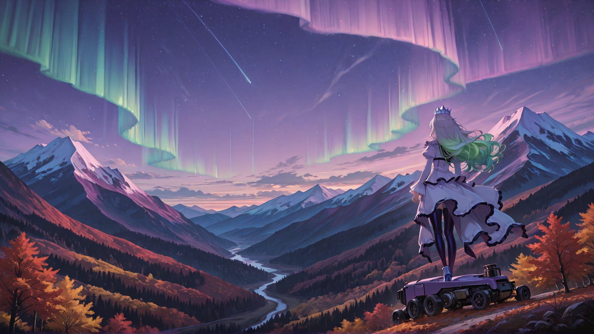 Purple Afternoon Nature Aurora smartphone wallpaper free download, vertical 16:9 format, Purple, Afternoon, Nature, Autumn