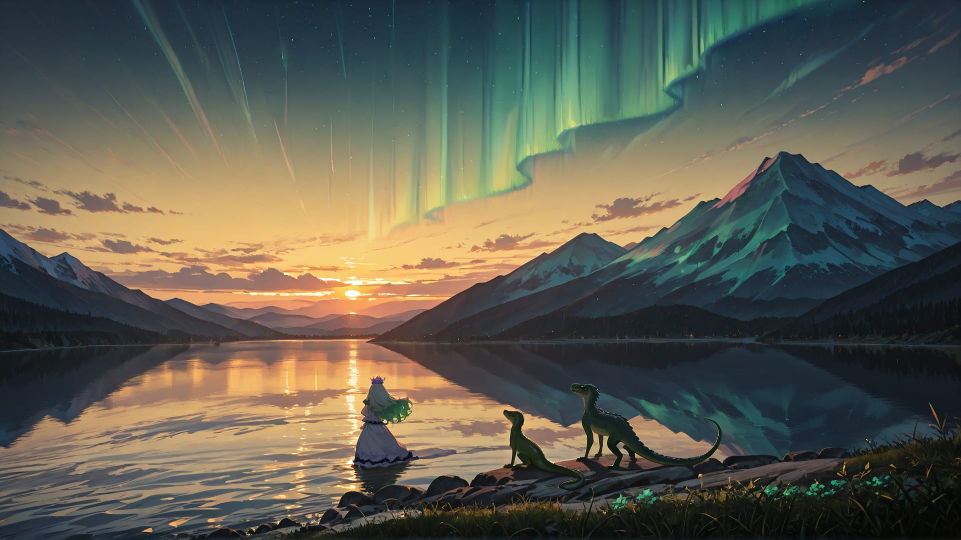 Yellow Sunset Sea Aurora smartphone wallpaper free download, vertical 16:9 format, Yellow, Sunset, Sea, Summer