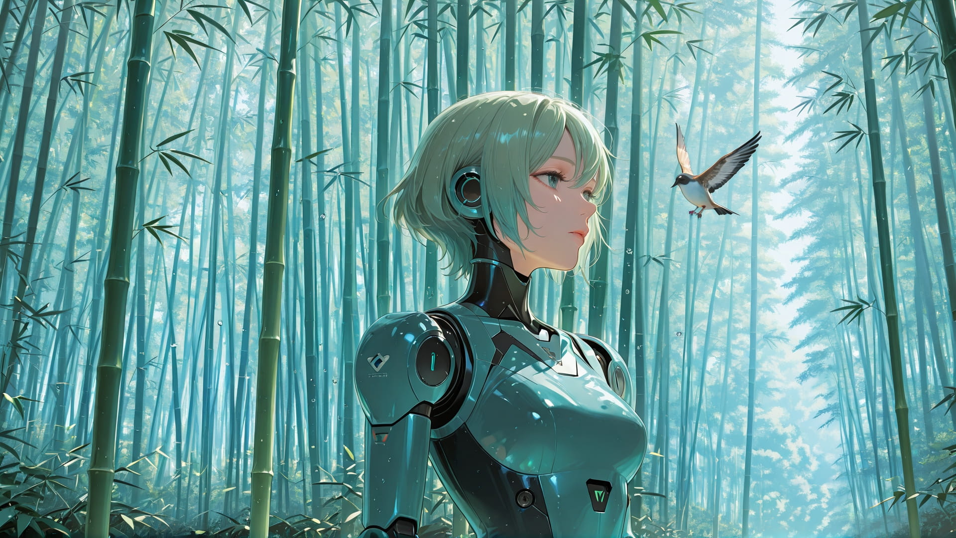 Blue Afternoon Nature Bamboo smartphone wallpaper free download, vertical 16:9 format, Blue, Afternoon, Nature, Spring