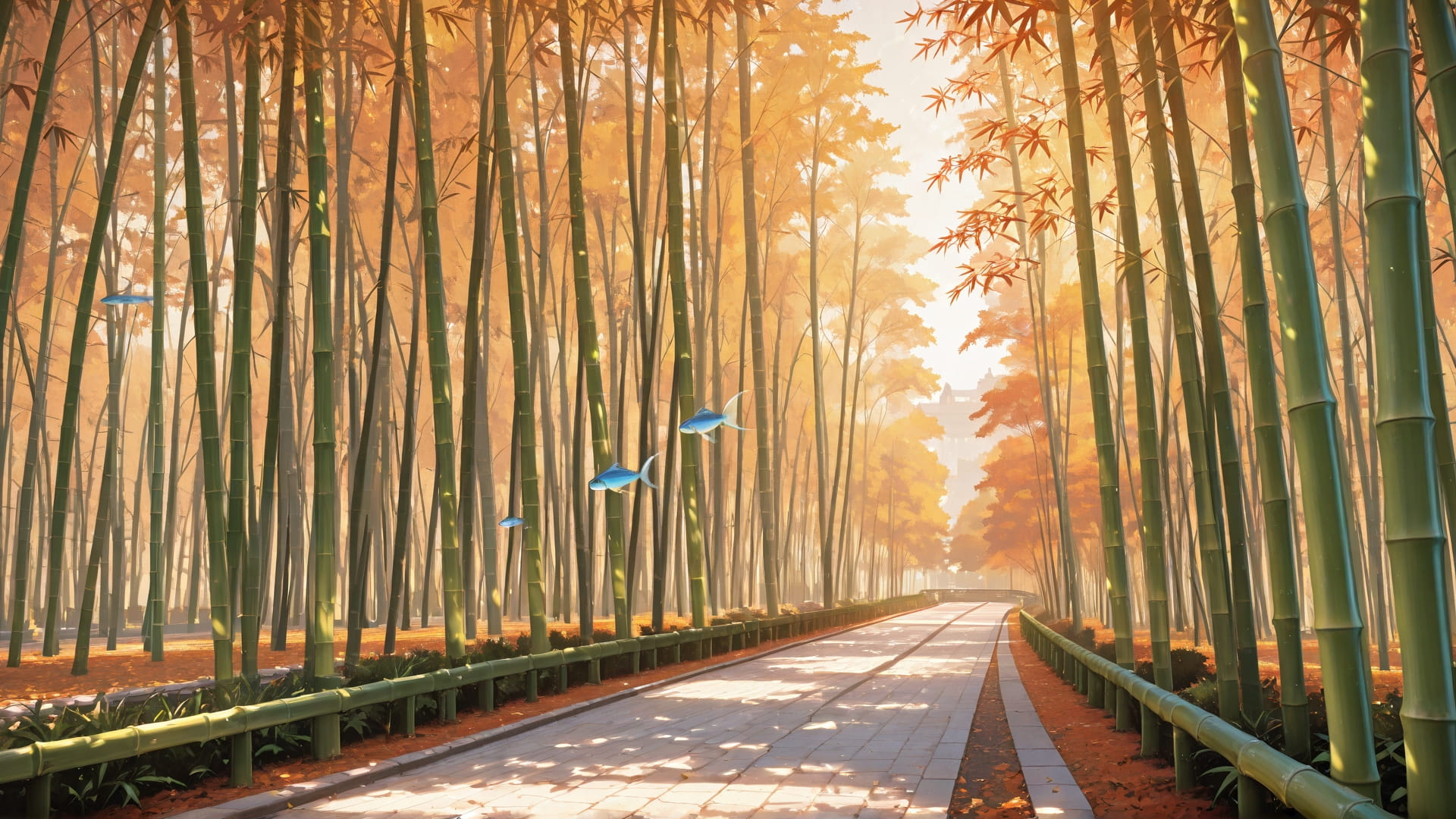 Brown Afternoon City Bamboo smartphone wallpaper free download, vertical 16:9 format, Brown, Afternoon, City, Autumn