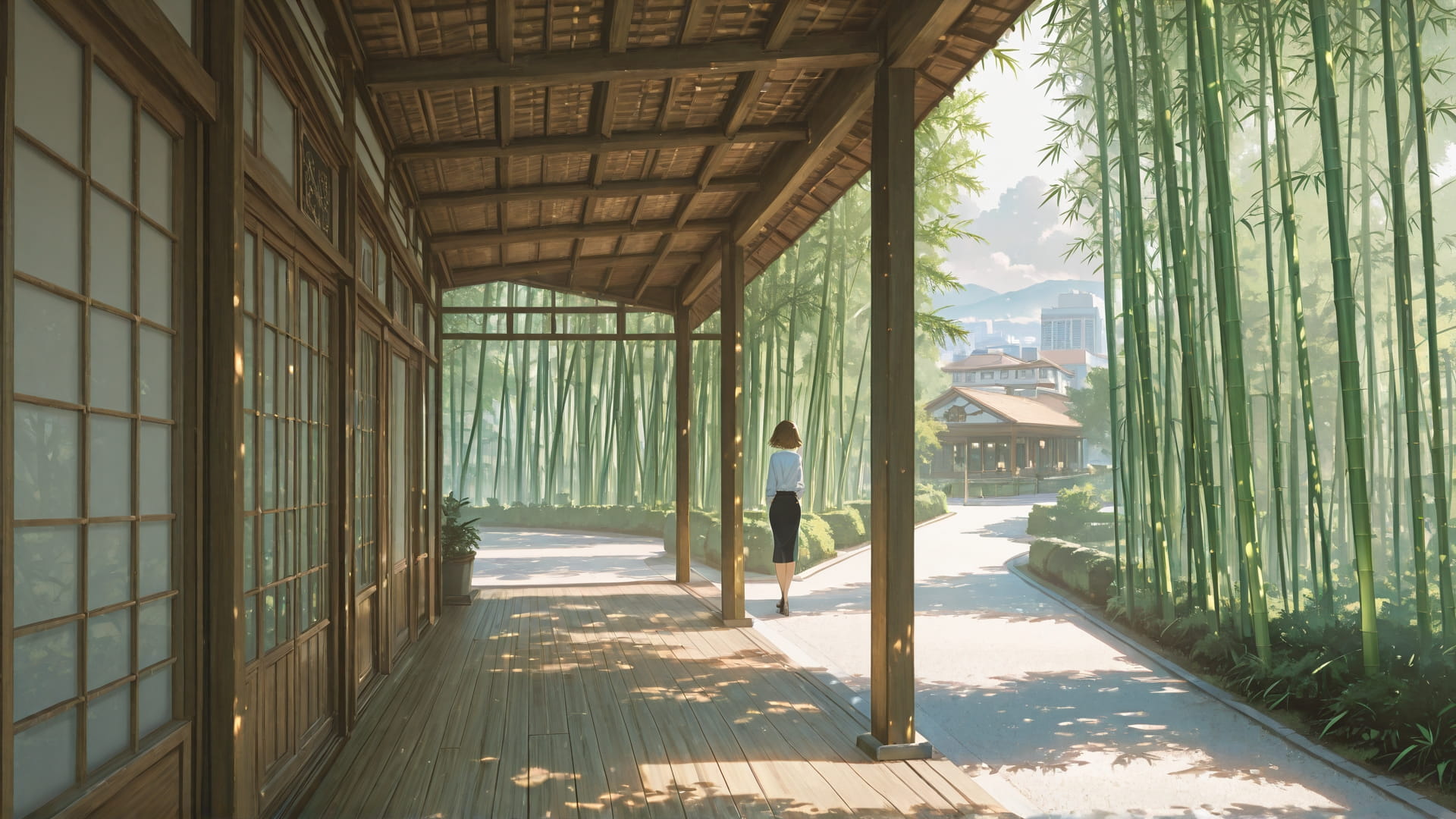 Brown Afternoon City Bamboo smartphone wallpaper free download, vertical 16:9 format, Brown, Afternoon, City, Summer