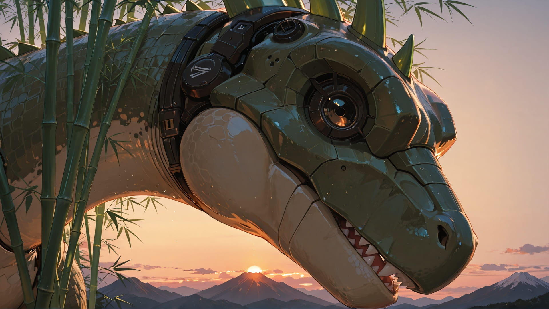 Brown Sunset Mountain Bamboo smartphone wallpaper free download, vertical 16:9 format, Brown, Sunset, Mountain, Summer