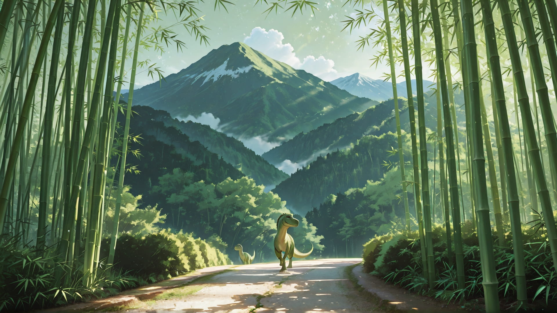 Green Afternoon Mountain Bamboo smartphone wallpaper free download, vertical 16:9 format, Green, Afternoon, Mountain, Spring