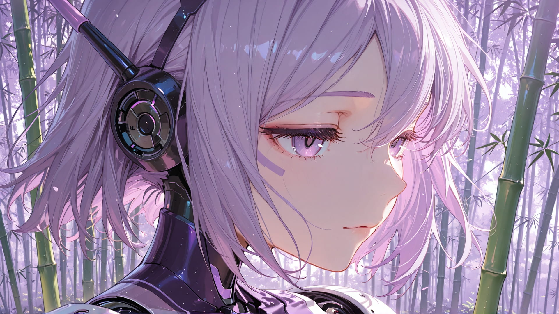 Purple Afternoon Nature Bamboo smartphone wallpaper free download, vertical 16:9 format, Purple, Afternoon, Nature, Spring