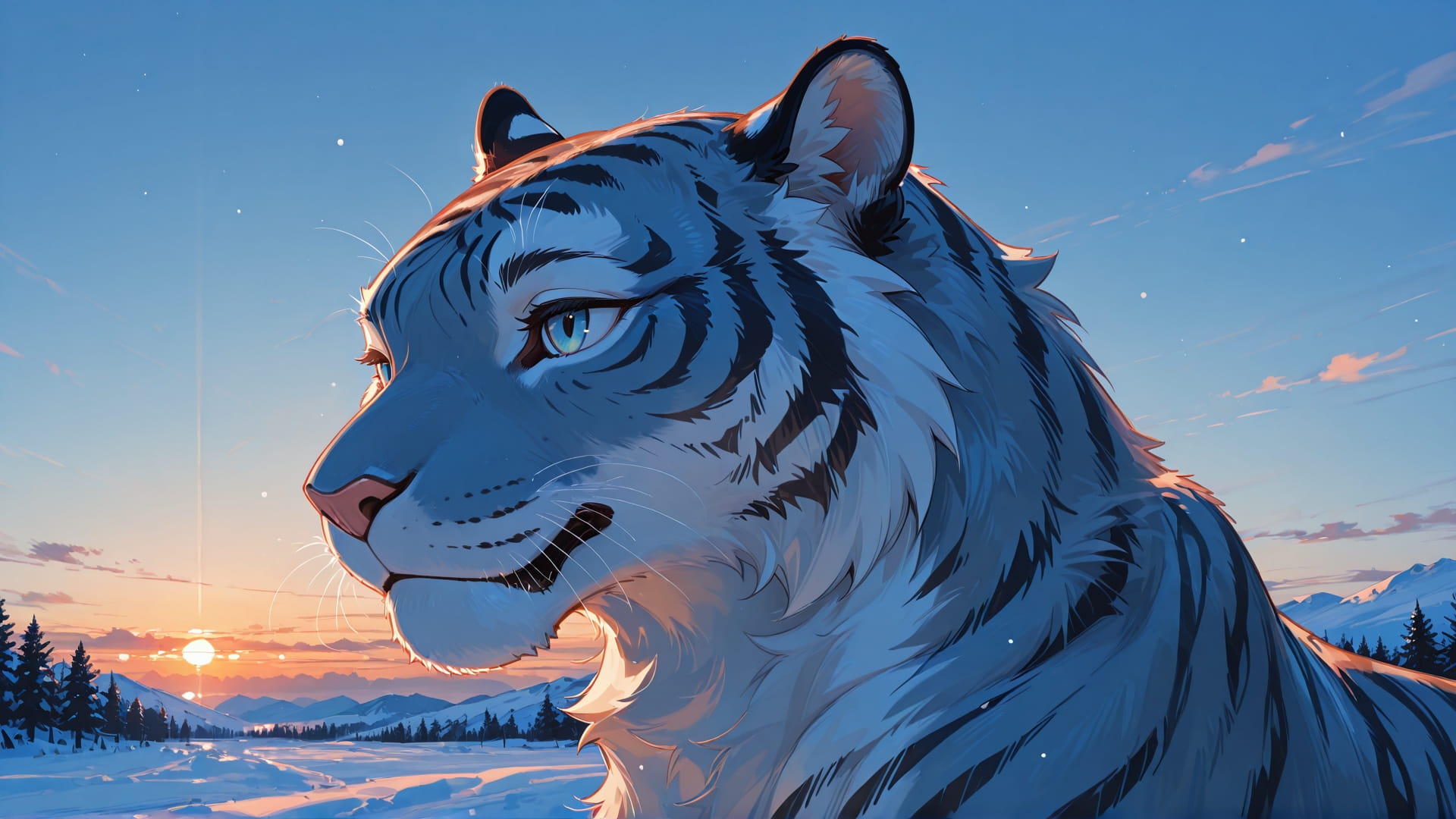 Blue Sunset Sky BlockParty smartphone wallpaper free download, vertical 16:9 format, Blue, Sunset, Sky, Winter