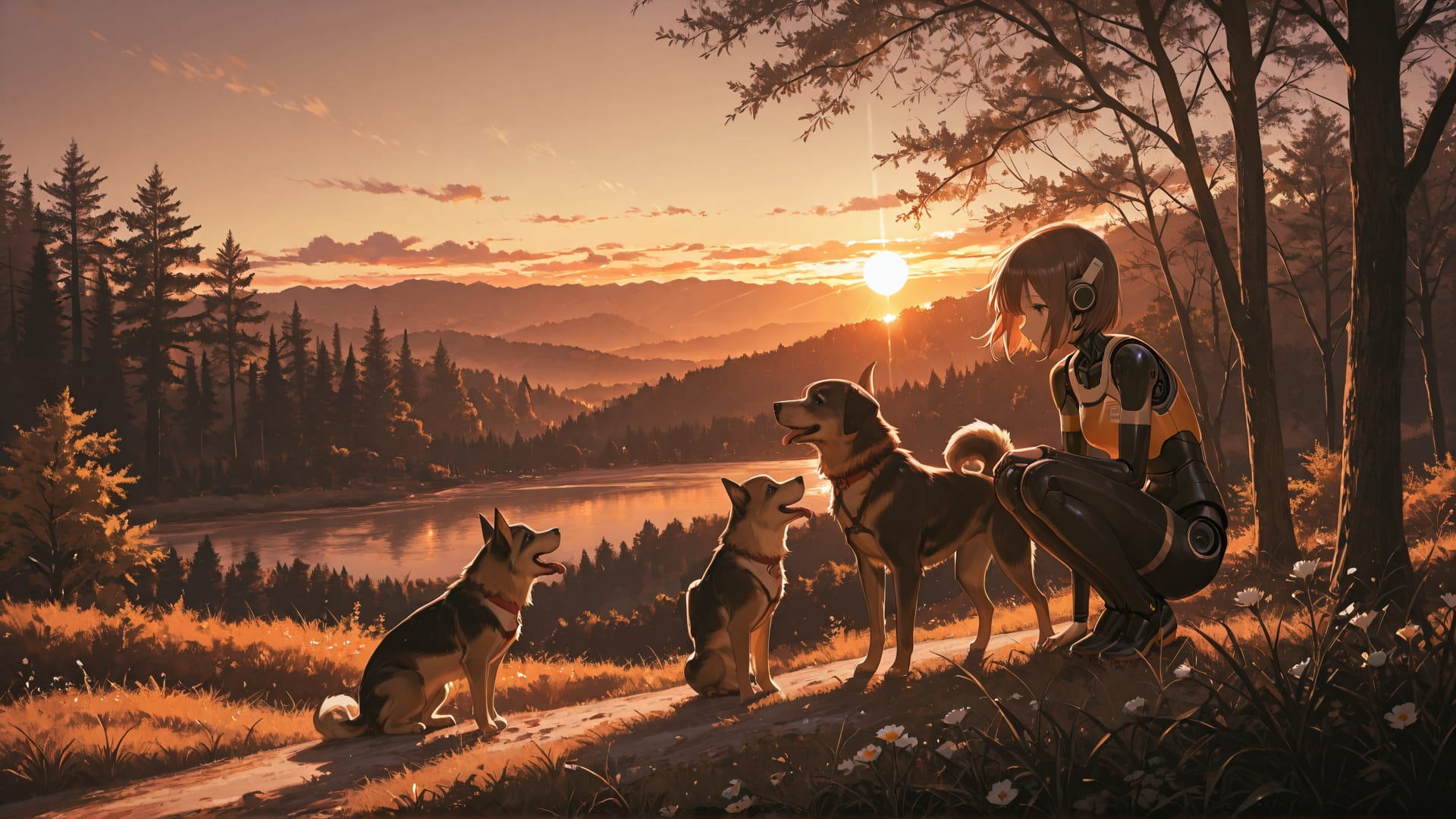 Brown Sunset Nature BlockParty smartphone wallpaper free download, vertical 16:9 format, Brown, Sunset, Nature, Spring