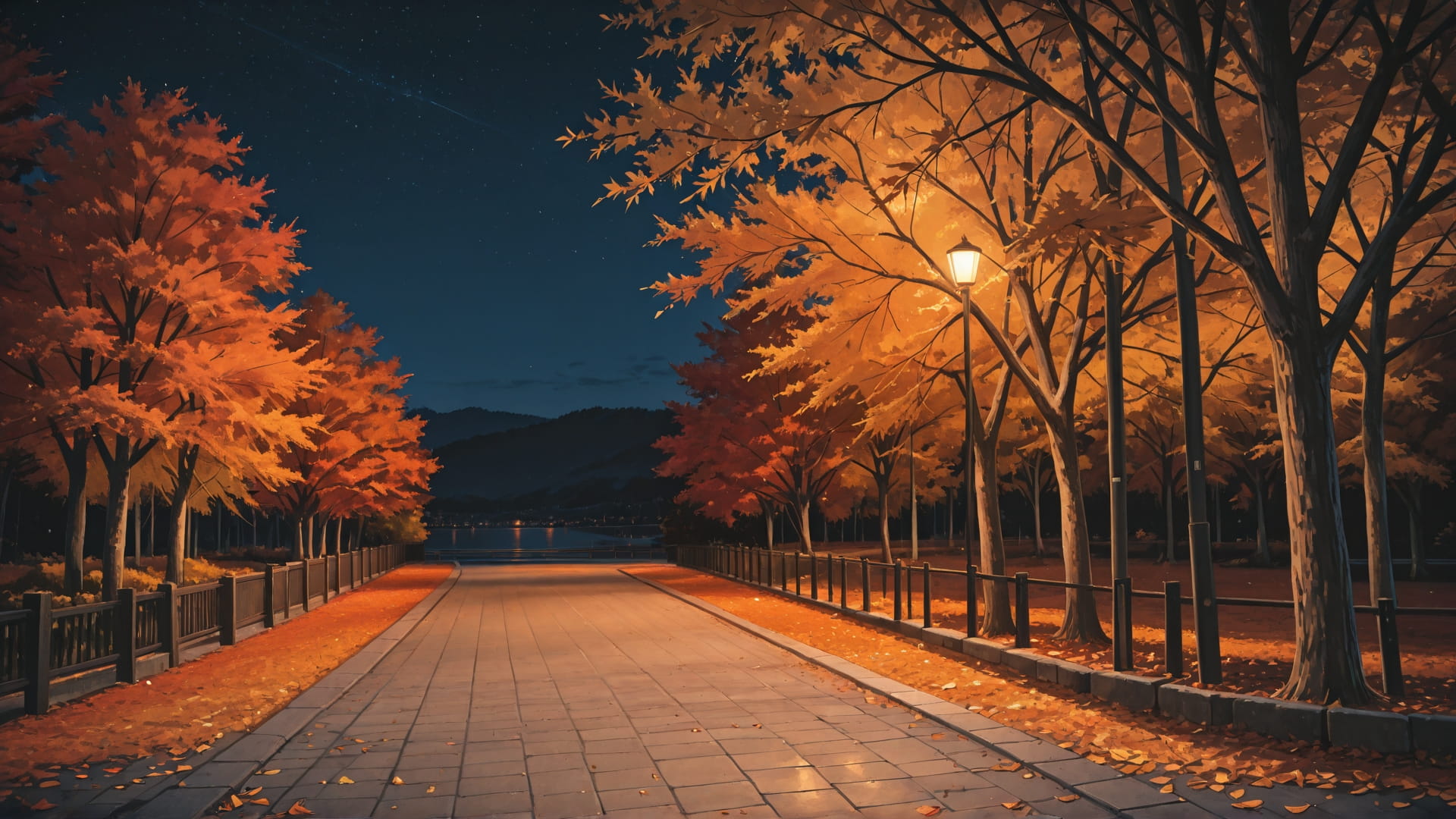 Orange Night Sky BlockParty smartphone wallpaper free download, vertical 9:16 format, Orange, Night, Sky, Autumn 001