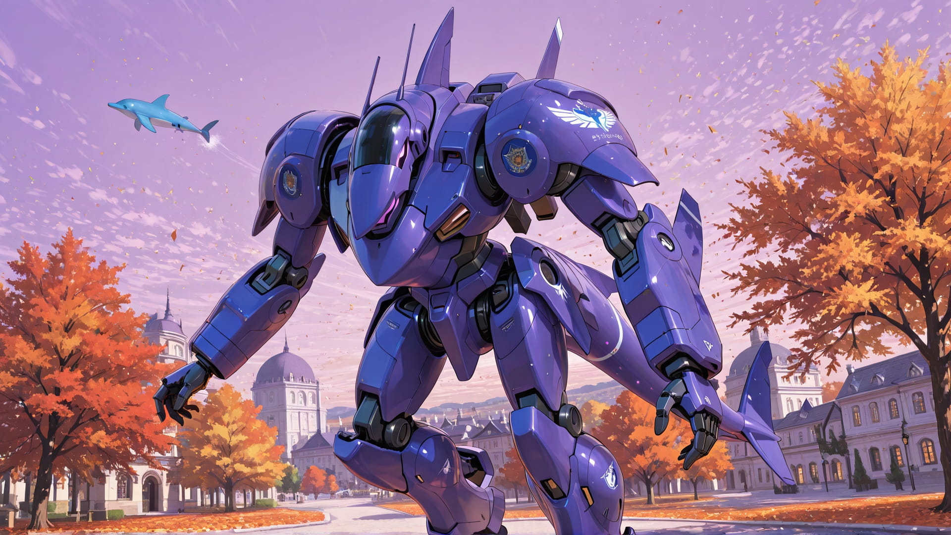 Purple Afternoon City BlockParty smartphone wallpaper free download, vertical 16:9 format, Purple, Afternoon, City, Autumn