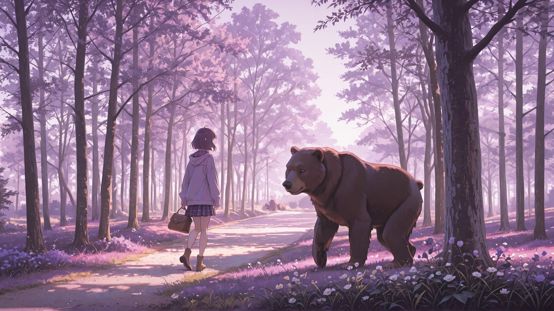 Purple Afternoon Nature BlockParty smartphone wallpaper free download, vertical 16:9 format, Purple, Afternoon, Nature, Spring