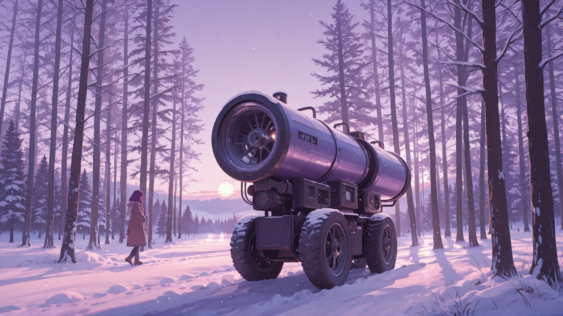 Purple Afternoon Nature BlockParty smartphone wallpaper free download, vertical 16:9 format, Purple, Afternoon, Nature, Winter