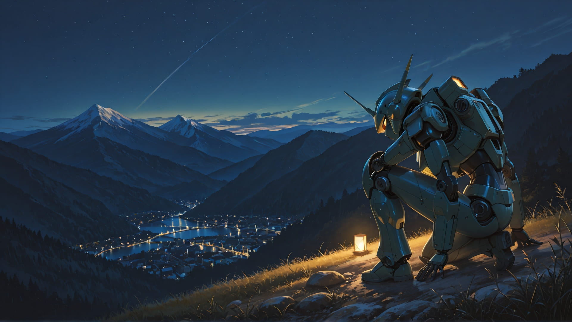 Yellow Night Mountain BlockParty smartphone wallpaper free download, vertical 16:9 format, Yellow, Night, Mountain, Summer