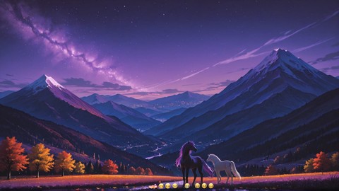 Purple Night Mountain Brainrot smartphone wallpaper free download, vertical 9:16 format, Purple, Night, Mountain, Autumn
