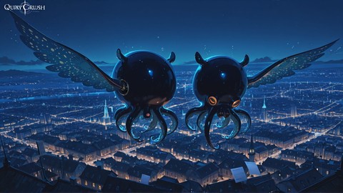 Blue Night City CabbageCrush smartphone wallpaper free download, vertical 9:16 format, Blue, Night, City, Summer