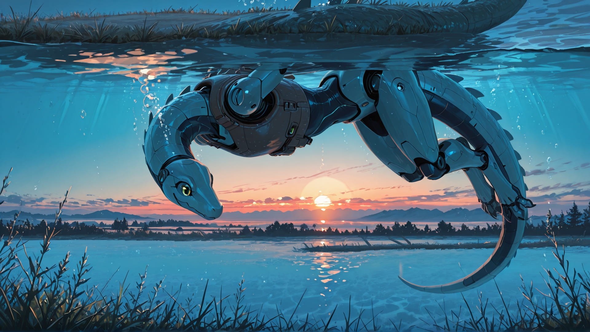 Blue Sunset Sea CabbageCrush smartphone wallpaper free download, vertical 16:9 format, Blue, Sunset, Sea, Winter