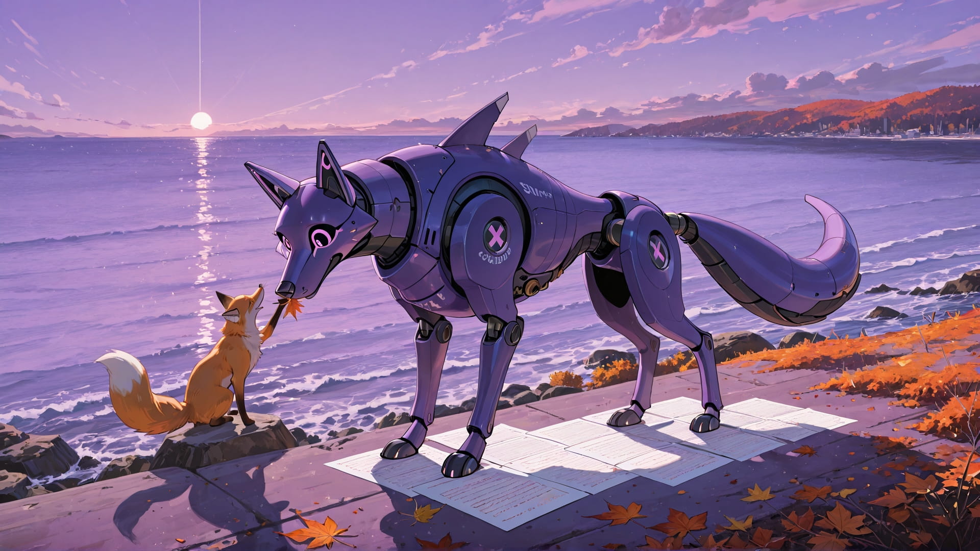 Purple Afternoon Sea CabbageCrush smartphone wallpaper free download, vertical 16:9 format, Purple, Afternoon, Sea, Autumn