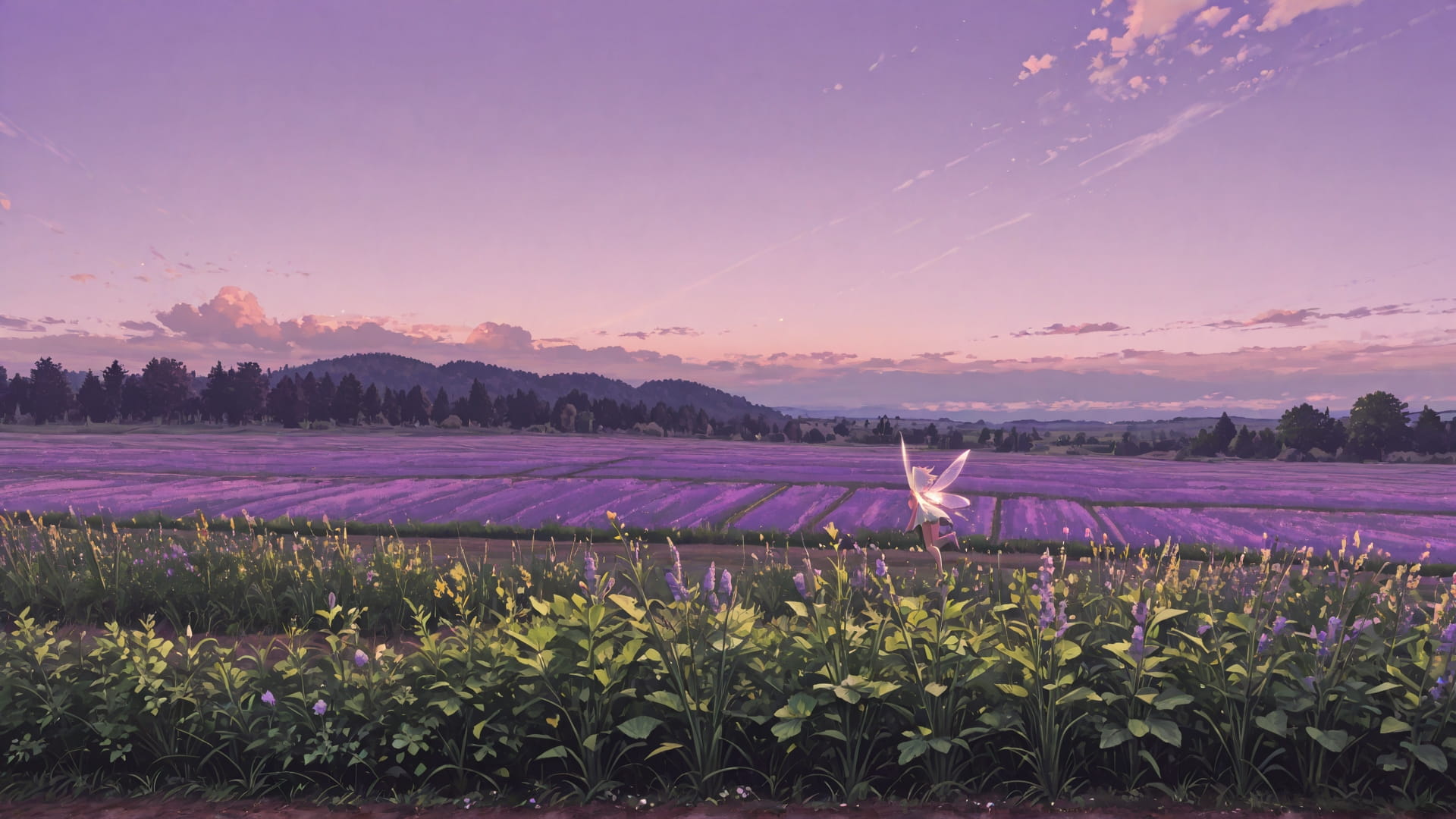 Purple Afternoon Sky CabbageCrush smartphone wallpaper free download, vertical 16:9 format, Purple, Afternoon, Sky, Spring