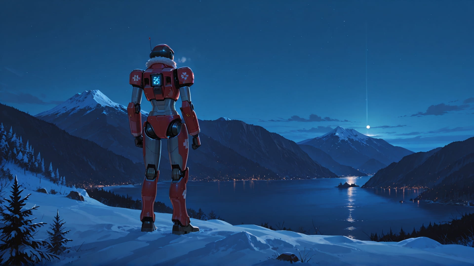 Blue Night Sea Canada smartphone wallpaper free download, vertical 16:9 format, Blue, Night, Sea, Winter