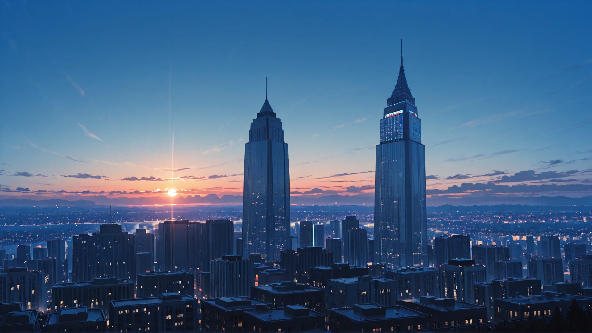 Blue Sunset City Canada smartphone wallpaper free download, vertical 16:9 format, Blue, Sunset, City, Winter 001