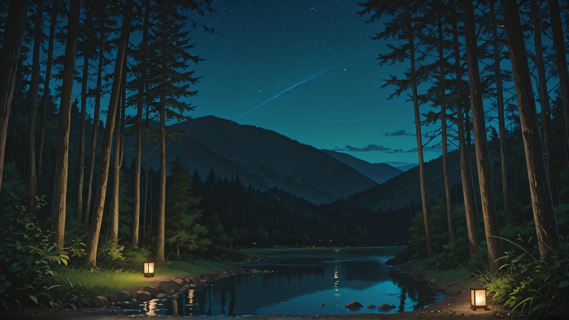 Green Night Nature Canada smartphone wallpaper free download, vertical 16:9 format, Green, Night, Nature, Summer 001