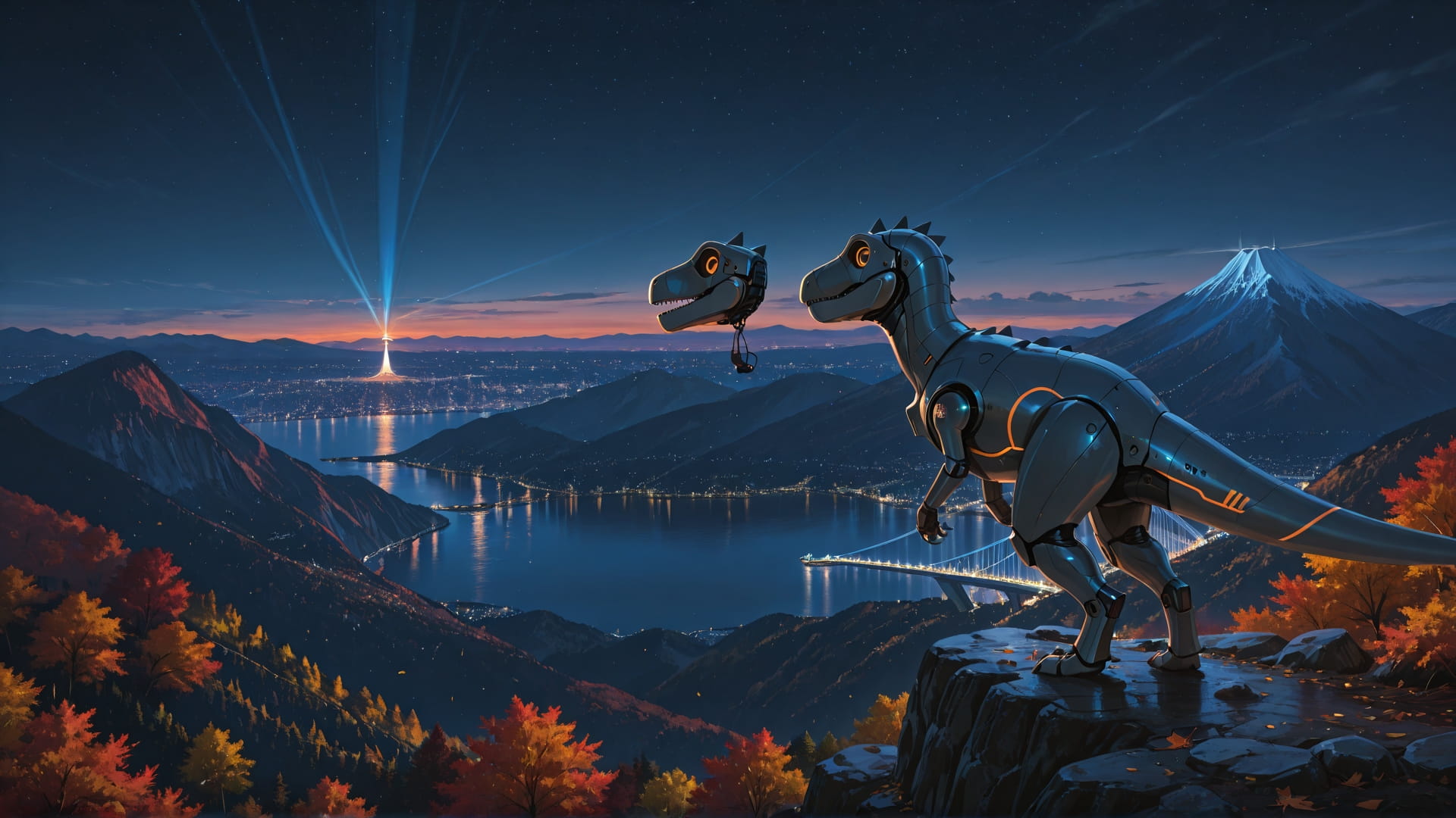 Orange Night Mountain Canada smartphone wallpaper free download, vertical 16:9 format, Orange, Night, Mountain, Autumn