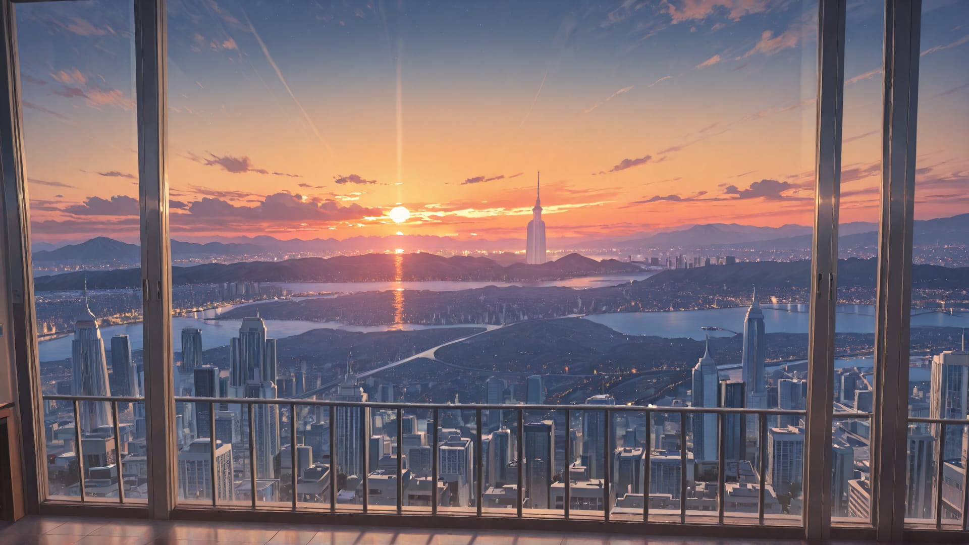 Orange Sunset City Canada smartphone wallpaper free download, vertical 9:16 format, Orange, Sunset, City, Winter 001