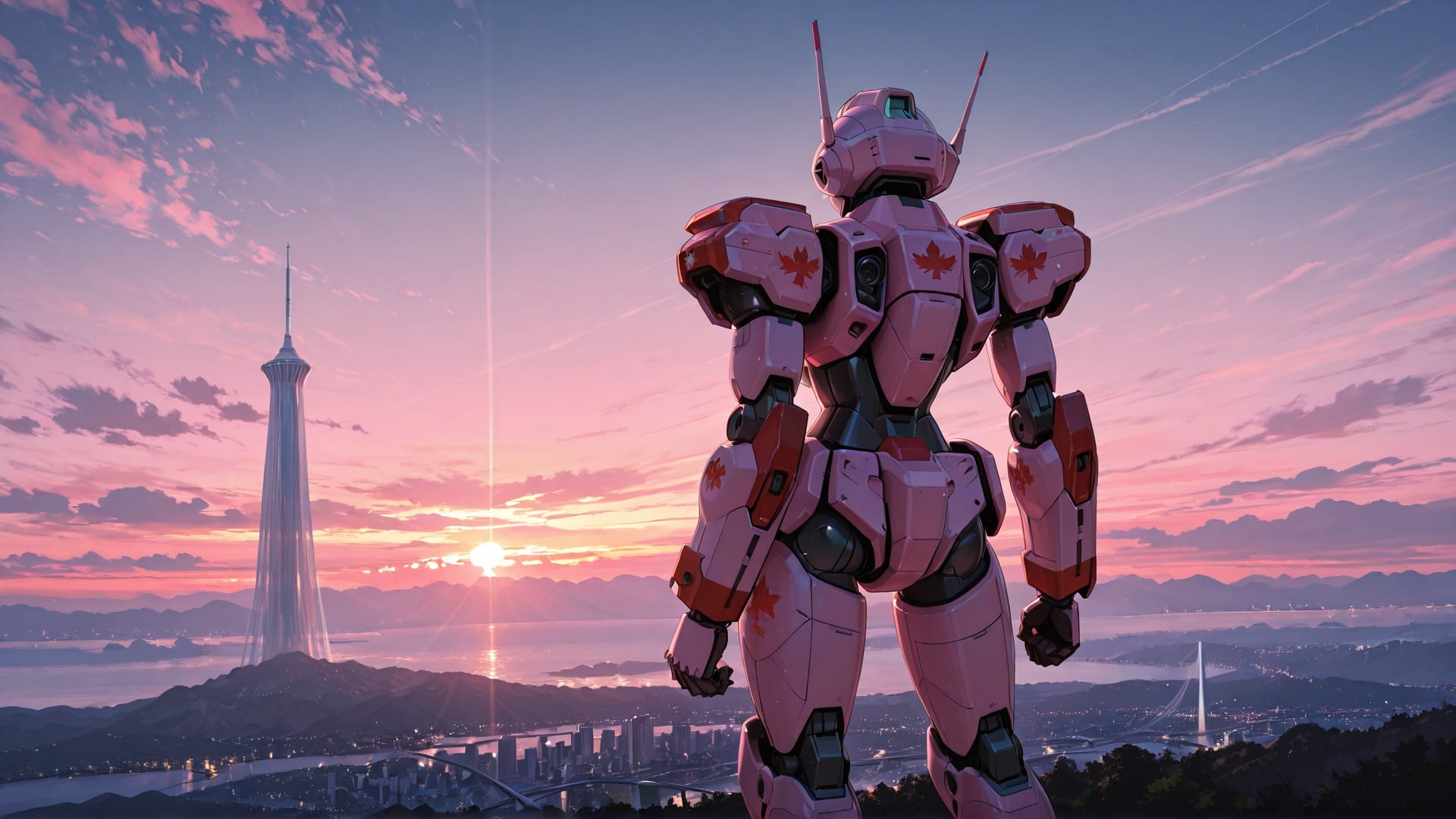 Pink Sunset Sky Canada smartphone wallpaper free download, vertical 16:9 format, Pink, Sunset, Sky, Spring