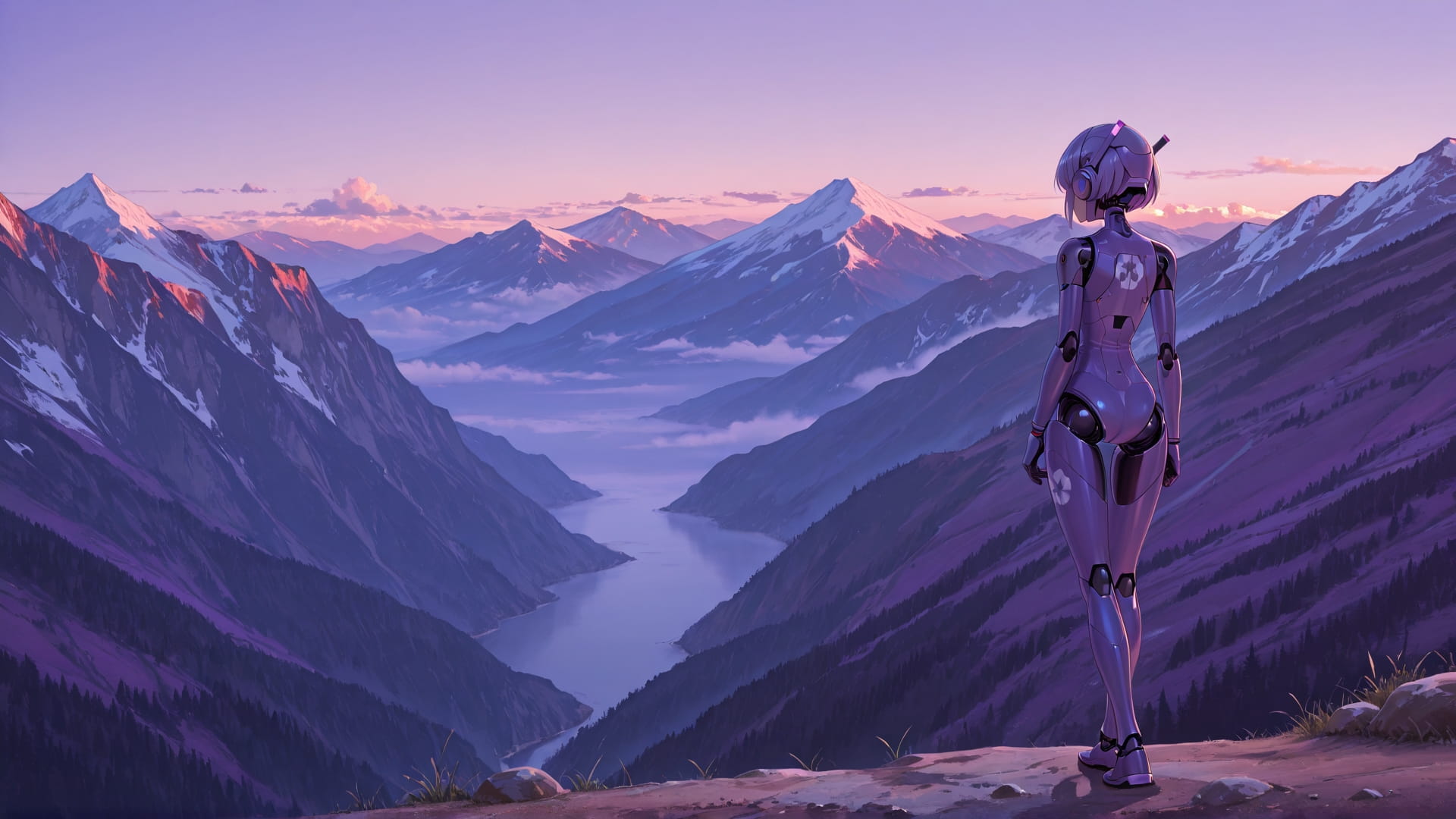 Purple Afternoon Mountain Canada smartphone wallpaper free download, vertical 16:9 format, Purple, Afternoon, Mountain, Summer