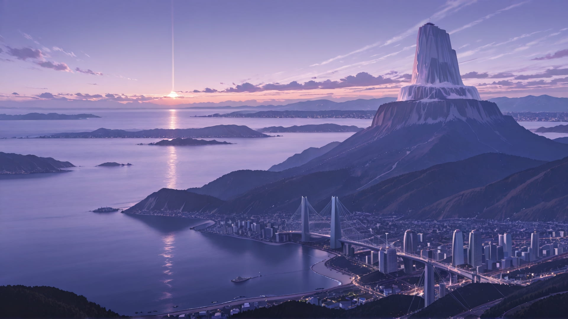 Purple Afternoon Sea Canada smartphone wallpaper free download, vertical 16:9 format, Purple, Afternoon, Sea, Summer