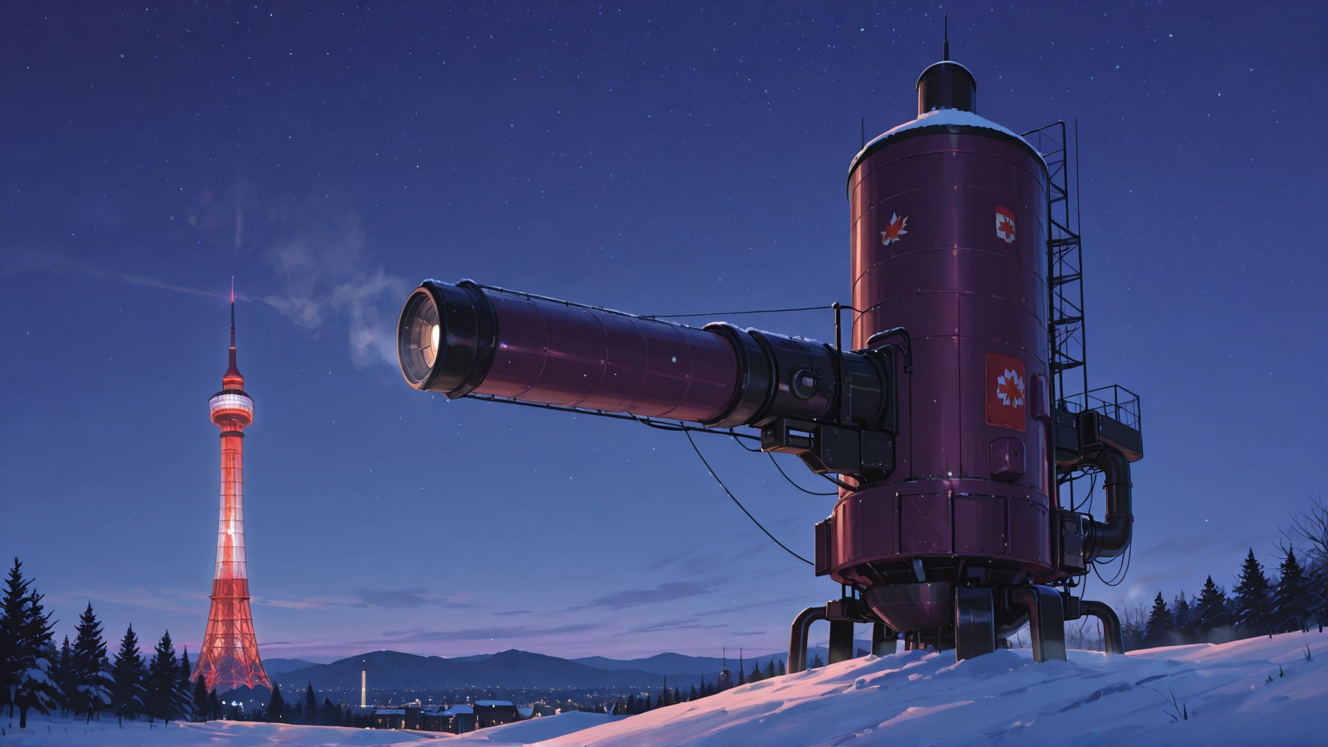 Purple Night Sky Canada smartphone wallpaper free download, vertical 16:9 format, Purple, Night, Sky, Winter