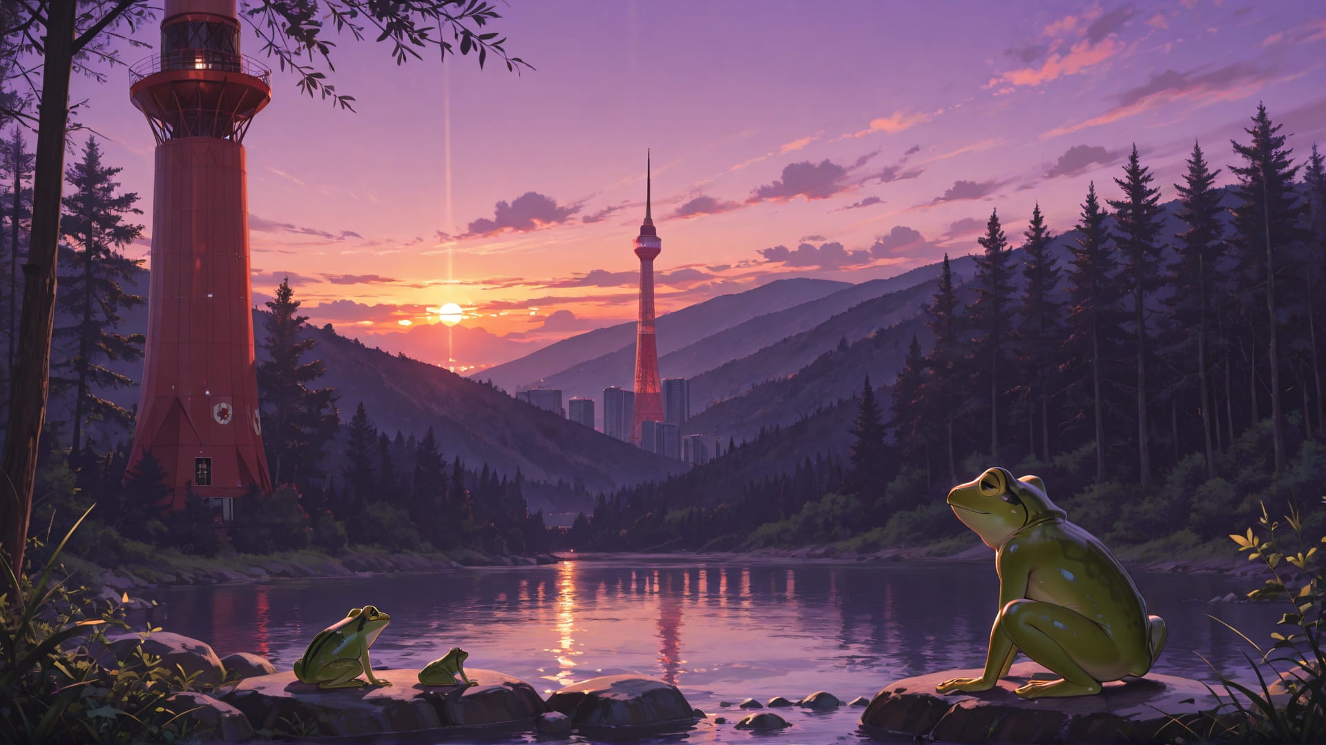 Purple Sunset Nature Canada smartphone wallpaper free download, vertical 16:9 format, Purple, Sunset, Nature, Summer