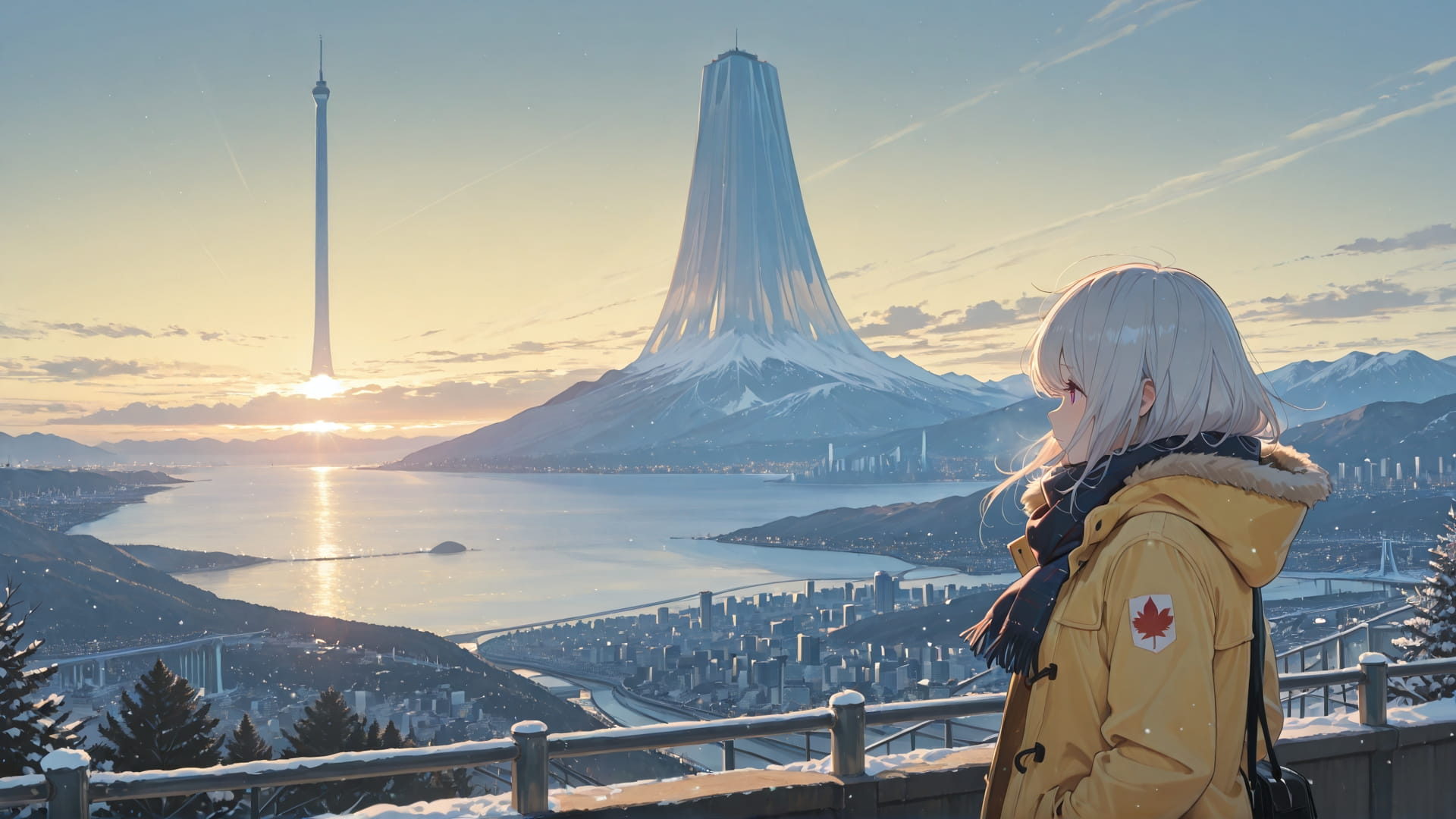 Yellow Afternoon Sky Canada smartphone wallpaper free download, vertical 16:9 format, Yellow, Afternoon, Sky, Winter 001